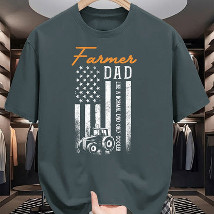 Best Farmer Life Shirt, Funny Farmer UnisexT-Shirt/Hoodie/Sweatshirt HLT00 - Farmer Dad Like A Normal Dad Only Cooler USA Flag Farming T-Shirt