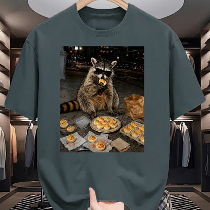 Best Thanksgiving Family Shirt , Funny Thanksgiving UnisexT-Shirt/Hoodie/Sweatshirt HLT00 - Raccoon Eating Deviled Eggs Funny Thanksgiving Humor T-Shirt