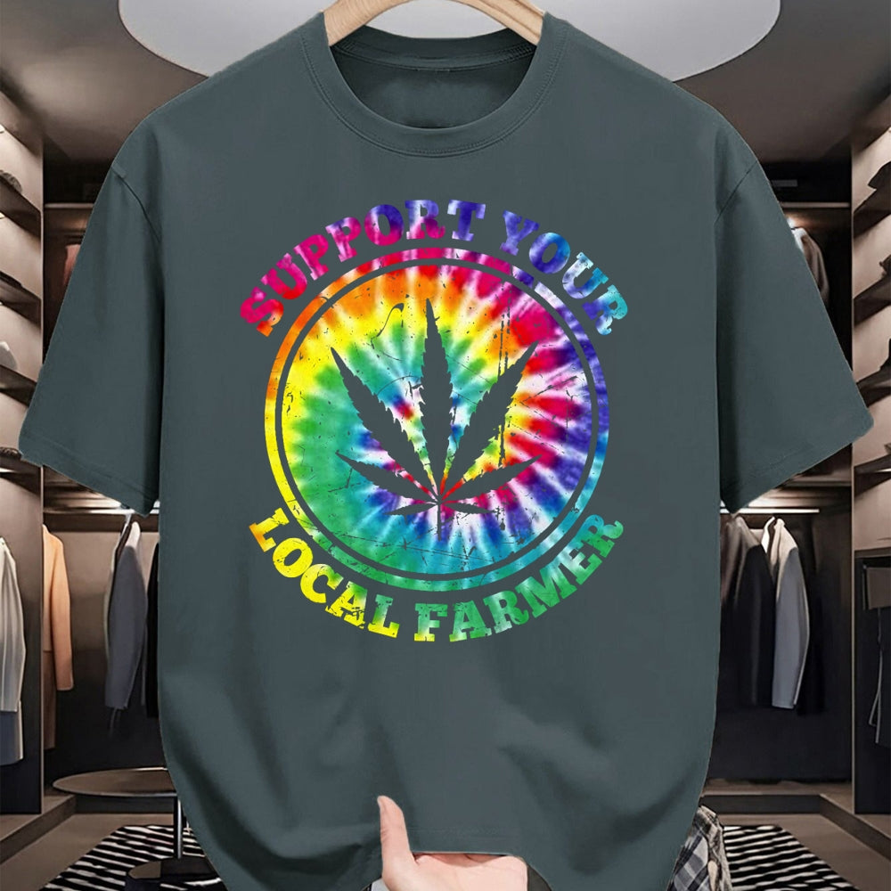 Best Farmer Life Shirt, Funny Farmer UnisexT-Shirt/Hoodie/Sweatshirt HLT00 - Retro Marijuana Support Your Local Farmer Cannabis Tie Dye Long Sleeve T-Shirt