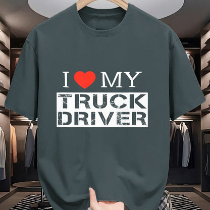 Best Truck Driver Life Shirt, Funny Trucker UnisexT-Shirt/Hoodie/Sweatshirt HLT00 - I Love My Truck Driver Trucker Girlfriend Wife Mom Mother T-Shirt