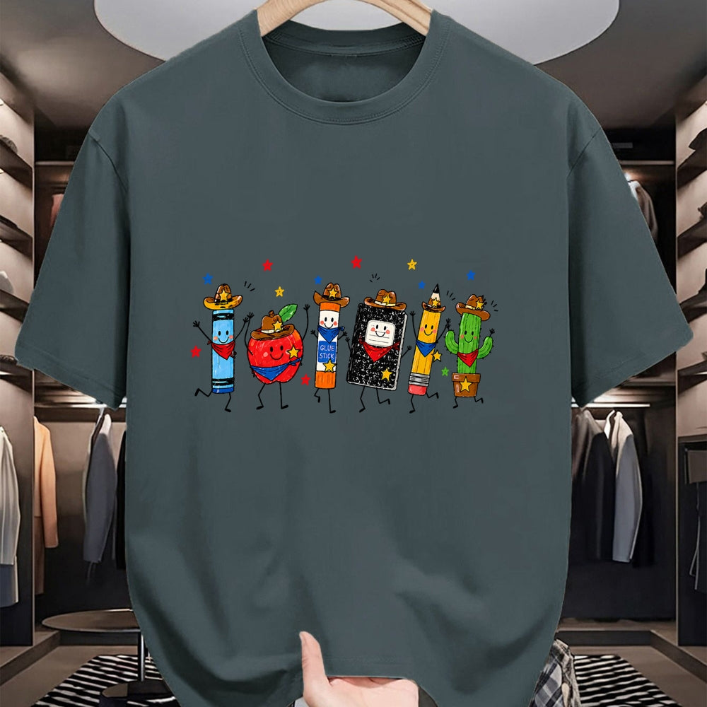 Best Student Shirt, Funny Back To School UnisexT-Shirt/Hoodie/Sweatshirt HLT00 - Western School Supplies Cowboy Teacher Back to School Funny T-Shirt