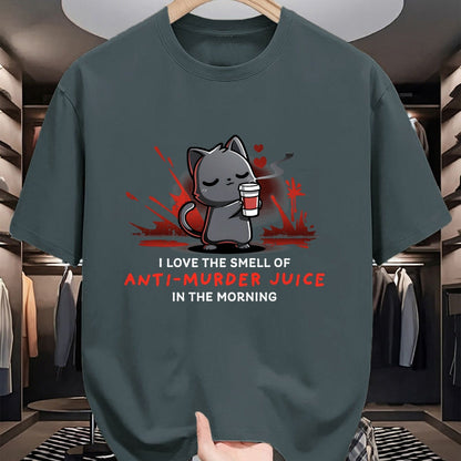 Cat Love Shirt, Funny Cat Lover Gift UnisexT-Shirt/Hoodie/Sweatshirt HLT00 - Cat Drink Coffee I Love The Smell Of Anti Murder Juice T-Shirt for Men Women