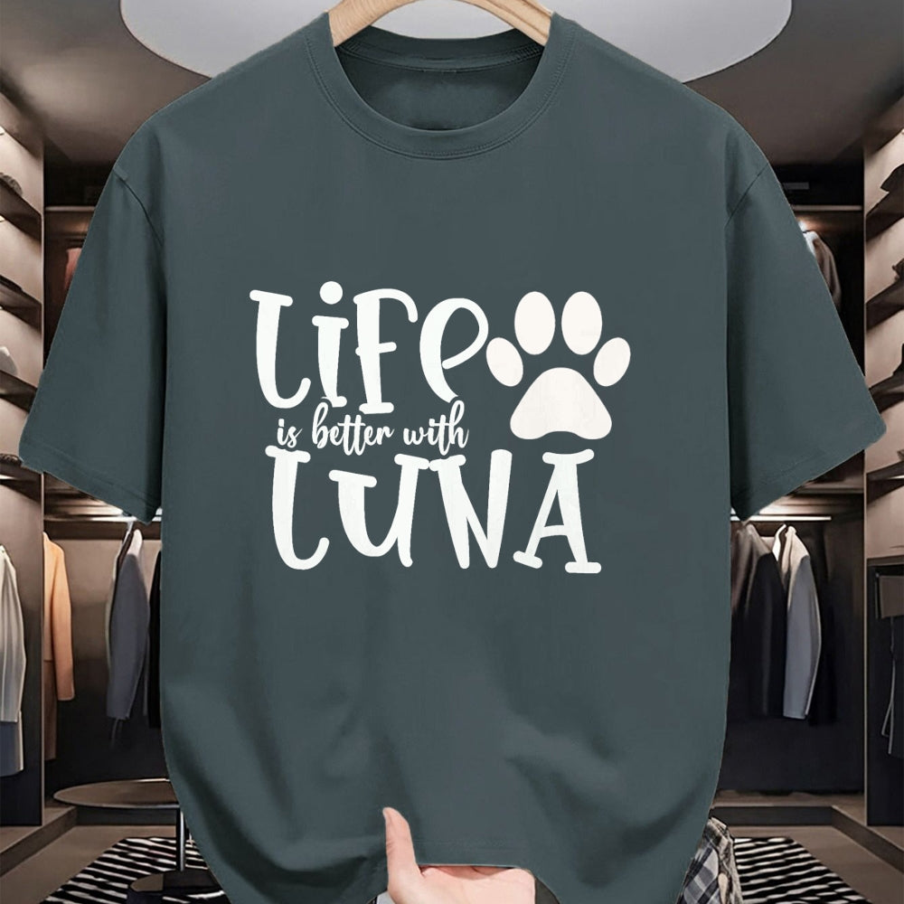 Dog Love Shirt, Dog Lover Gift T-Shirt/Hoodie/Sweatshirt HLT00 - Life Is Better With Luna Pet Dog Owner Christmas Gifts Mom T-Shirt