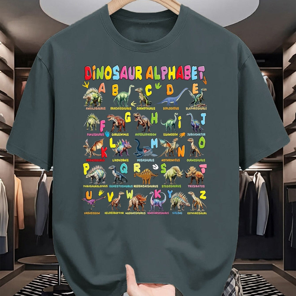 Best Dinosaur Lover Shirt, Funny Dinosaur UnisexT-Shirt/Hoodie/Sweatshirt HLT00 - Types of Dinosaurs Alphabet A-Z ABC Dino Boys Kids Girls T-Shirt, Men, Black, 3X-Large