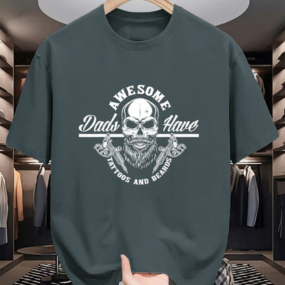 Best Wife Shirt, Wife and Husband Unisex T-Shirt/Hoodie/Sweatshirt HLT00 - Awesome Dads Have Tattoos And Beards Funny Father Dad T-Shirt