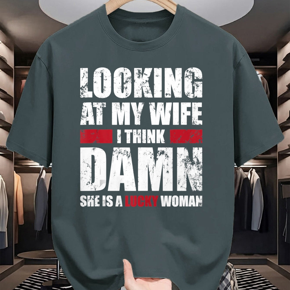 Best Wife Shirt, Wife and Husband Unisex T-Shirt/Hoodie/Sweatshirt HLT00 - Gift for wife T shirt, lucky wife   Mens My Wife - She Is A Lucky Woman - Funny Husband Tank Top