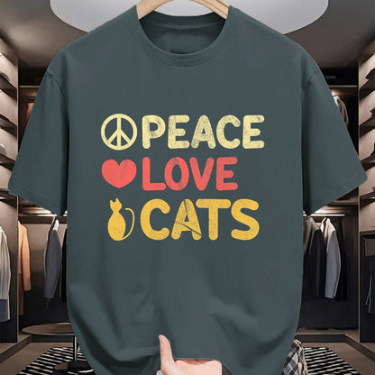 Cat Love Shirt, Funny Cat Lover Gift UnisexT-Shirt/Hoodie/Sweatshirt HLT00 - Peace Love Cats Funny Cat Lover Gift T-Shirt
