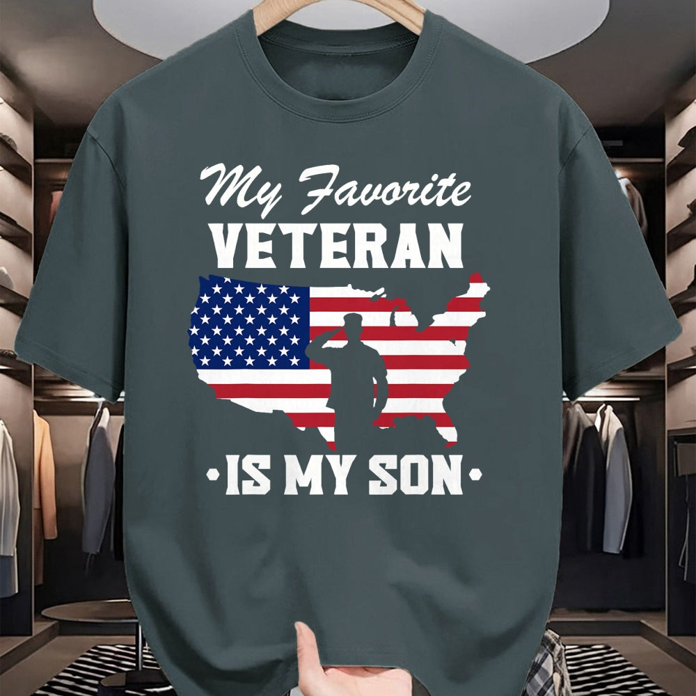 Proud Veteran Shirt, Funny Veteran UnisexT-Shirt/Hoodie/Sweatshirt HLT00 - Father Veterans Day My Favorite Veteran is My Son T-Shirt