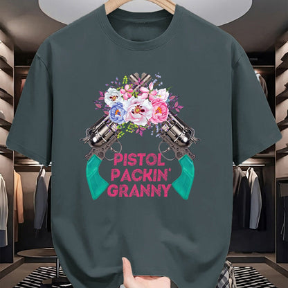 Best Grandma Shirt, Proud Grandma Unisex T-Shirt/Hoodie/Sweatshirt HLT00 - Pistol Packin Granny Grandma Gun Rights 2nd Amendment T-Shirt