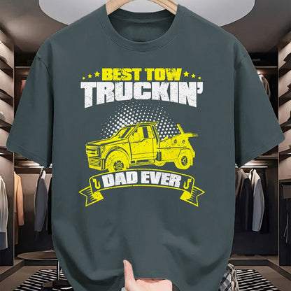 Best Truck Driver Life Shirt, Funny Trucker UnisexT-Shirt/Hoodie/Sweatshirt HLT00 - Tow Truck Driver Daddy Father - Dad Thin Yellow Line Trucker T-Shirt