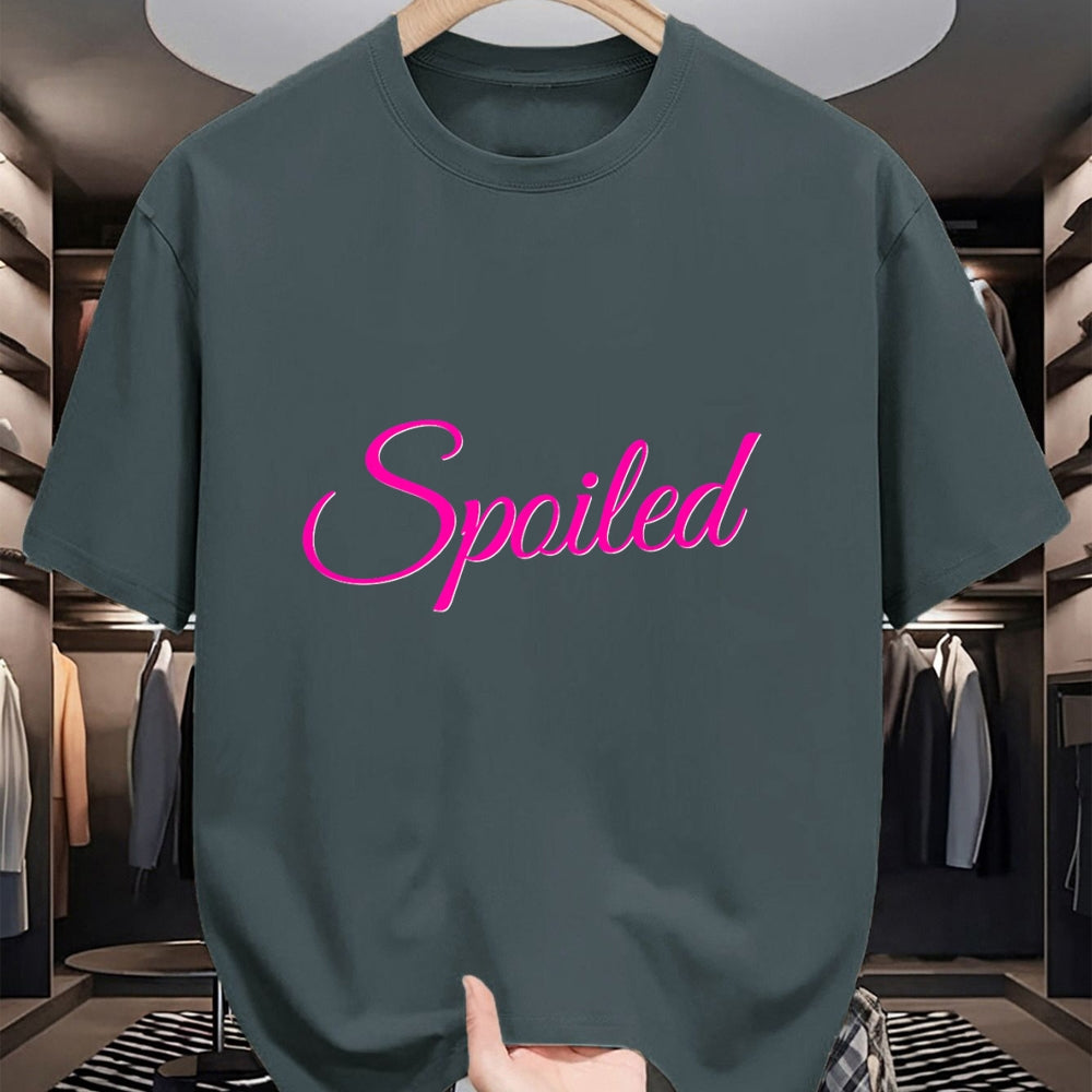 Best Wife Shirt, Wife and Husband Unisex T-Shirt/Hoodie/Sweatshirt HLT00 - Womens Spoiled - Pink Lettering T-Shirt
