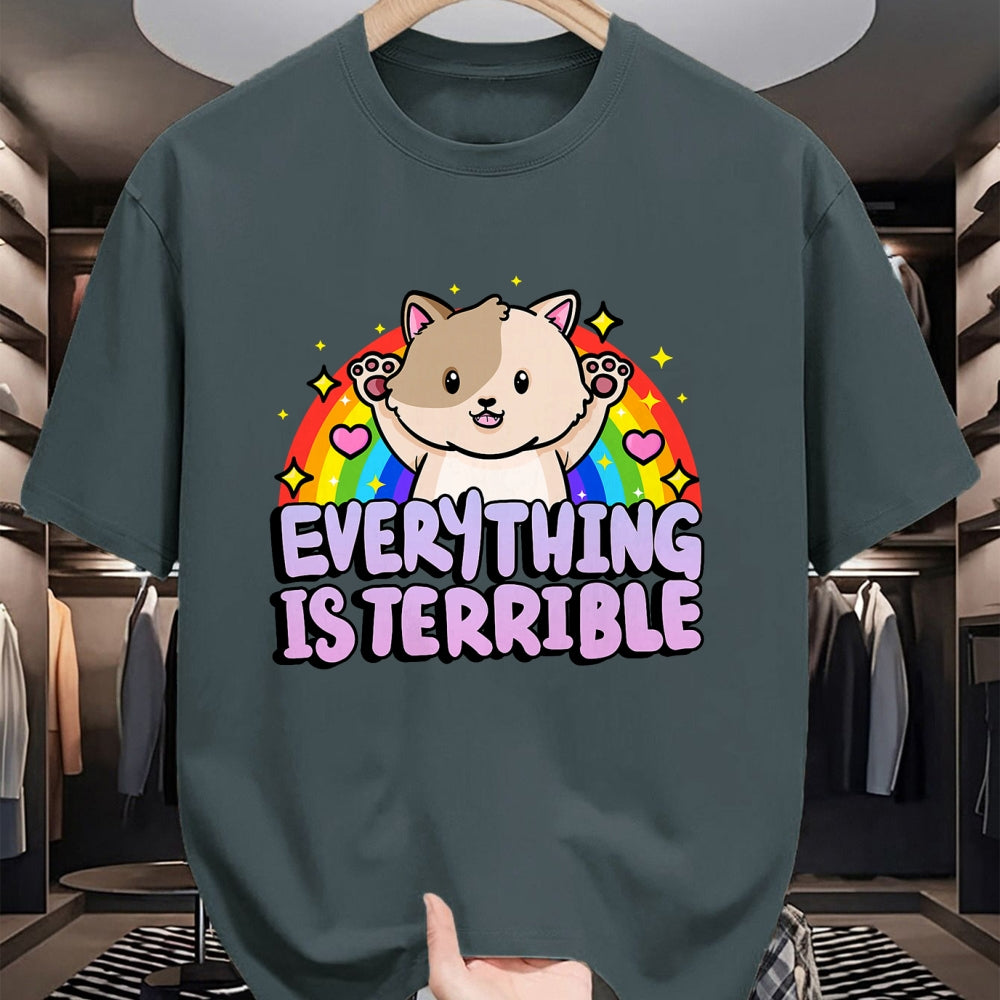 Cat Love Shirt, Funny Cat Lover Gift UnisexT-Shirt/Hoodie/Sweatshirt HLT00 - Everything is Terrible Sarcasm Rainbow Kitten Cute Cat T-Shirt