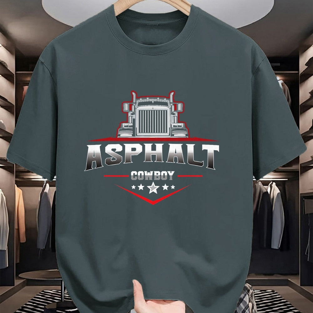 Best Truck Driver Life Shirt, Funny Trucker UnisexT-Shirt/Hoodie/Sweatshirt HLT00 - Asphalt Cowboy Trucker Truck Driver Highway 18 Wheeler Road T-Shirt, Men, Black, 3X-Large