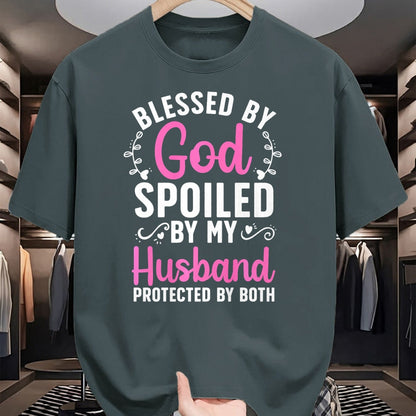 Best Wife Shirt, Wife and Husband Unisex T-Shirt/Hoodie/Sweatshirt HLT00 - Gift for wife T shirt, spoiled wife   Funny Spoiled Wife Art For Women Girls Husband Spoiled Wife Pr (2)
