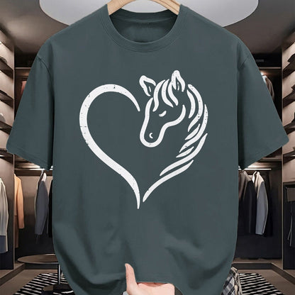 Best Horse Lover Shirt , Funny Horse UnisexT-Shirt/Hoodie/Sweatshirt HLT00 - Heart Horse Cute Love Equestrian Women Girls Kids Teens T-Shirt