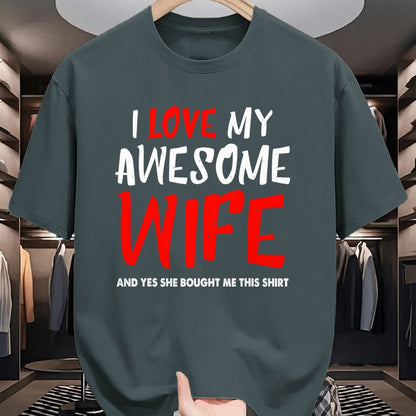 Best Wife Shirt, Wife and Husband Unisex T-Shirt/Hoodie/Sweatshirt HLT00 - I Love My Awesome Wife Funny Husband Gift Mens Boys T-Shirt
