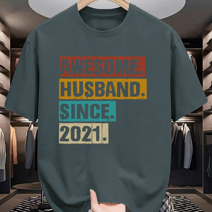 Best Wife Shirt, Wife and Husband Unisex T-Shirt/Hoodie/Sweatshirt HLT00 - 3rd Year Wedding Anniversary Epic Awesome Husband Since 2021 T-Shirt (2)