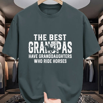 Best Grandpa Shirt, Proud Grandpa Unisex T-Shirt/Hoodie/Sweatshirt HLT00 - The best grandpas have granddaughters who ride horses T-Shirt