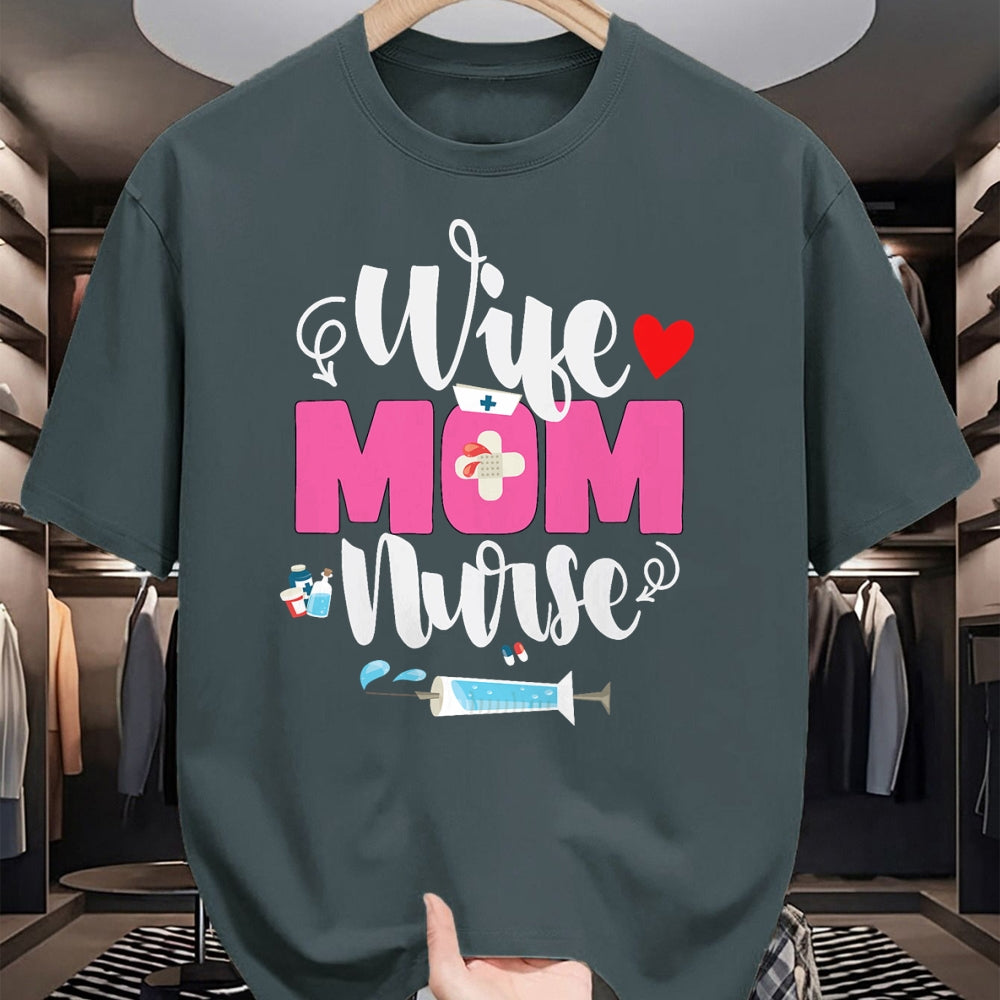 Funny Nurse Shirt, Nurse Unisex T-Shirt/Hoodie/Sweatshirt HLT00 - Wife Mom Nurse Funny Mother's Day Mom Nurse Wife T-Shirt