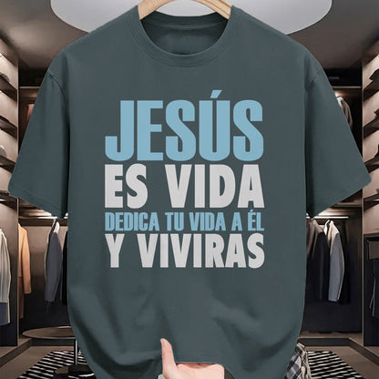 Christian Tee, Christian Faith Unisex T-Shirt/Hoodie/Sweatshirt HLT00 - Jesus Es Vida, Spanish T-Shirt, Spanish Christian Shirt T-Shirt