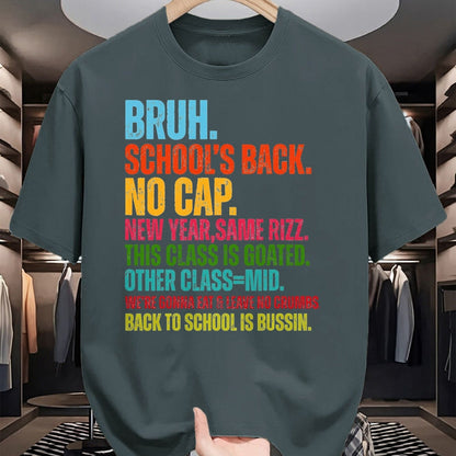 Best Student Shirt, Funny Back To School UnisexT-Shirt/Hoodie/Sweatshirt HLT00 - Vintage Bruh We Back No Cap Bruh We_re Back Student Teacher T-Shirt, Men, Black, 3X-Large