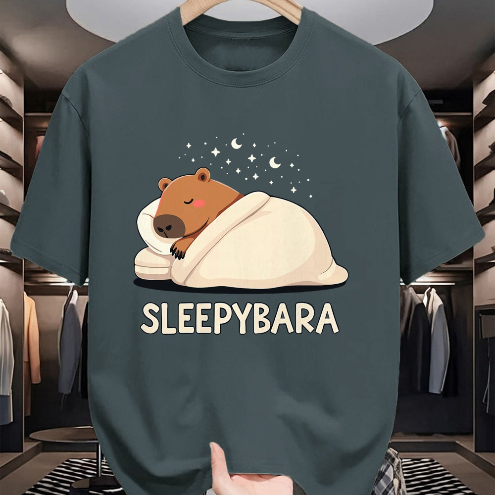 Cute Capybara Shirt, Funny Capybara Unisex T-Shirt/Hoodie/Sweatshirt HLT00 - Capybara Sleep Pajamas Sleepybara T-Shirt