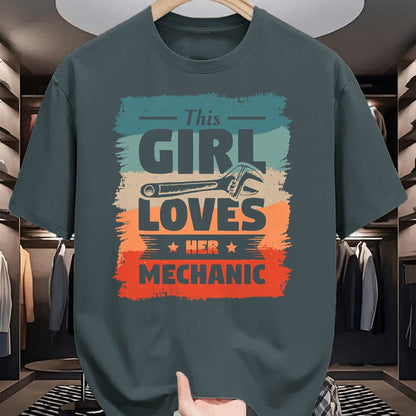 Best Mechanic Life Shirt, Funny Mechanic UnisexT-Shirt/Hoodie/Sweatshirt HLT00 - This Girl Loves Her Mechanic Girlfriend Wife Mechanics T-Shirt