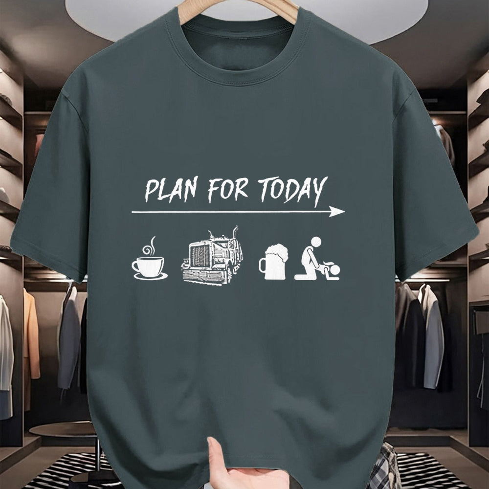 Best Truck Driver Life Shirt, Funny Trucker UnisexT-Shirt/Hoodie/Sweatshirt HLT00 - Plan for Today Coffee Trucking Beer Fuck Tshirt T-Shirt, Men, Dark Heather Grey, XX-Large