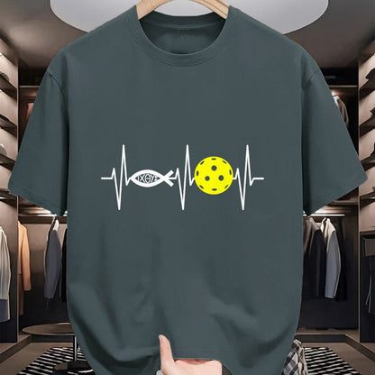 Funny Pickleball Shirt, Pickleball Lover Unisex T-Shirt/Hoodie/Sweatshirt HLT00 - Christian Shirt Pickleball Player Ichthys Jesus Fish Symbol T-Shirt