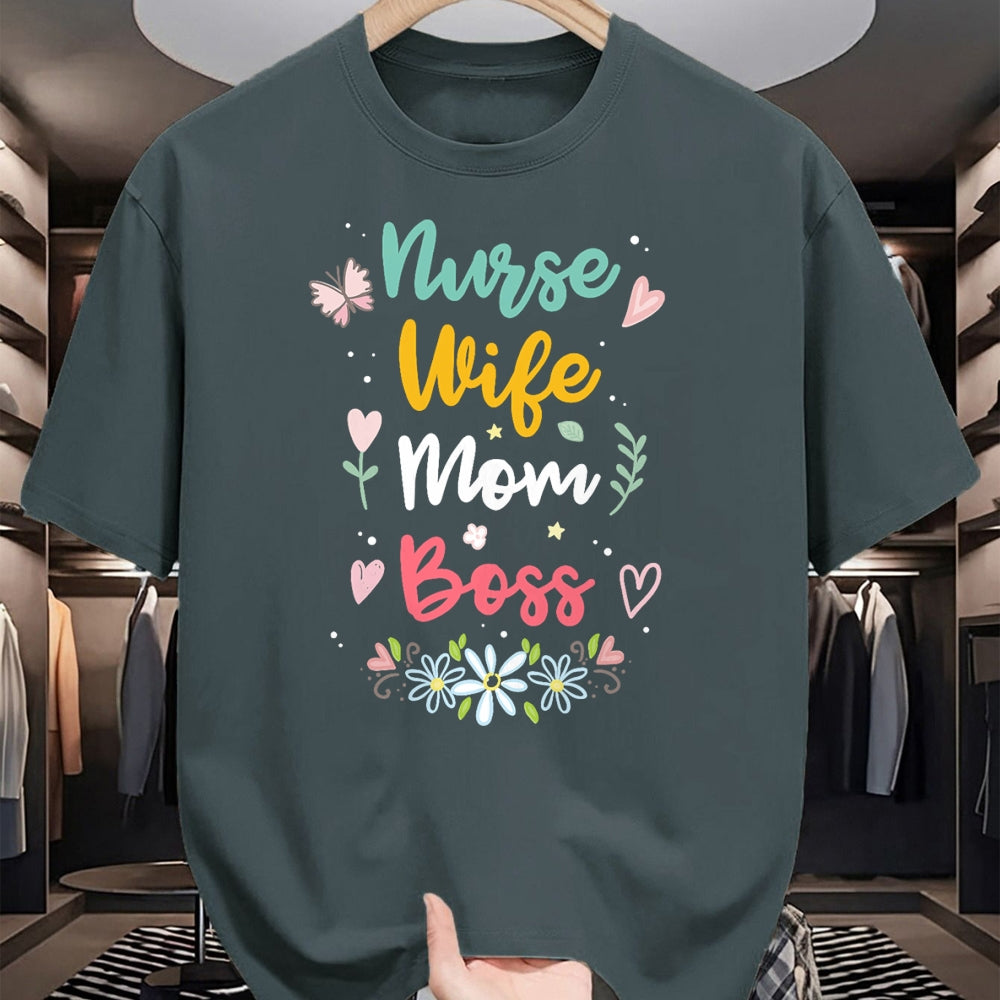 Funny Nurse Shirt, Nurse Unisex T-Shirt/Hoodie/Sweatshirt HLT00 - Nurse Wife Mom Boss T-Shirt