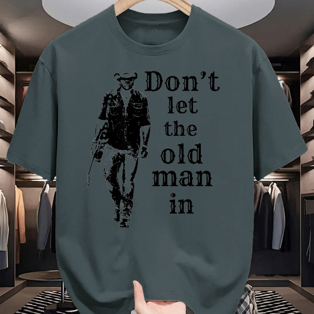 Guitar Lover Shirt, Funny Guitar UnisexT-Shirt/Hoodie/Sweatshirt HLT00 - Don_t let the Old man in Vintage Man Walking with a Guitar T-Shirt