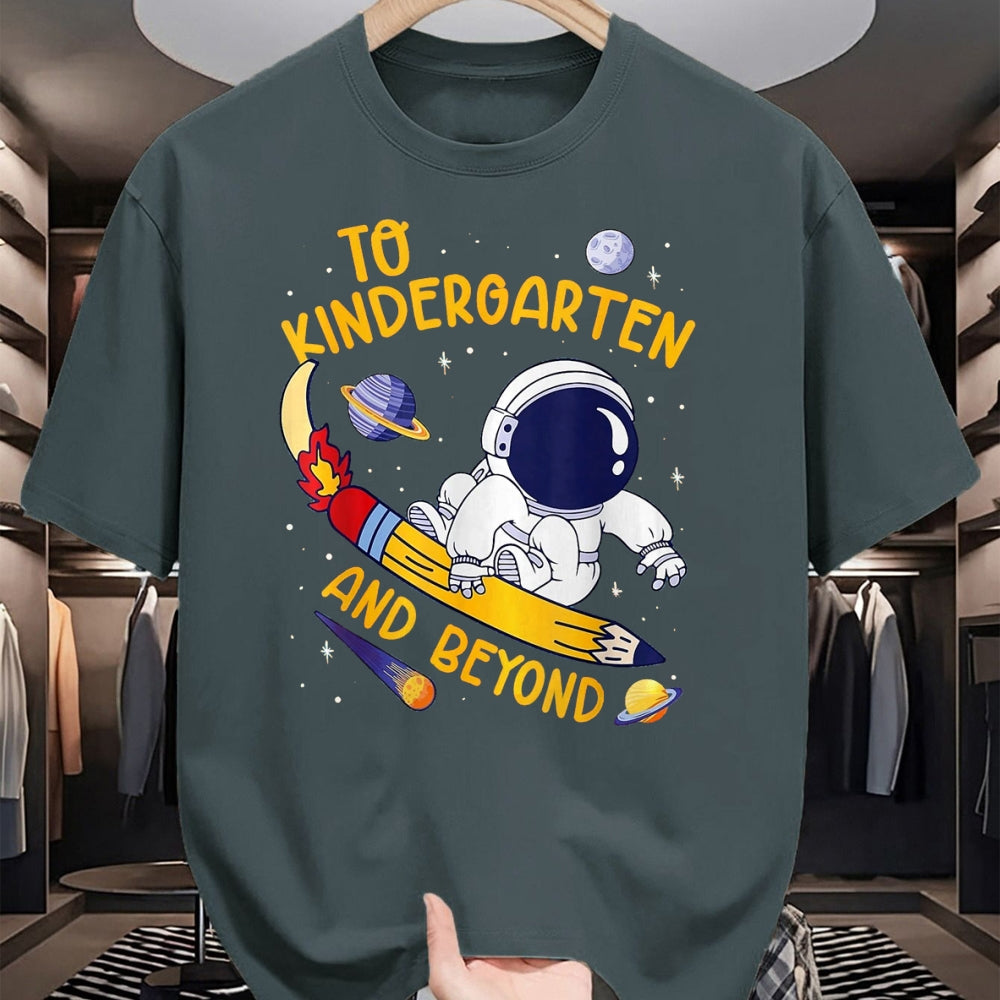 Best Student Shirt, Funny Back To School UnisexT-Shirt/Hoodie/Sweatshirt HLT00 - to Kindergarten and Beyond Astronaut Back to School T-Shirt, Women, Black, Large