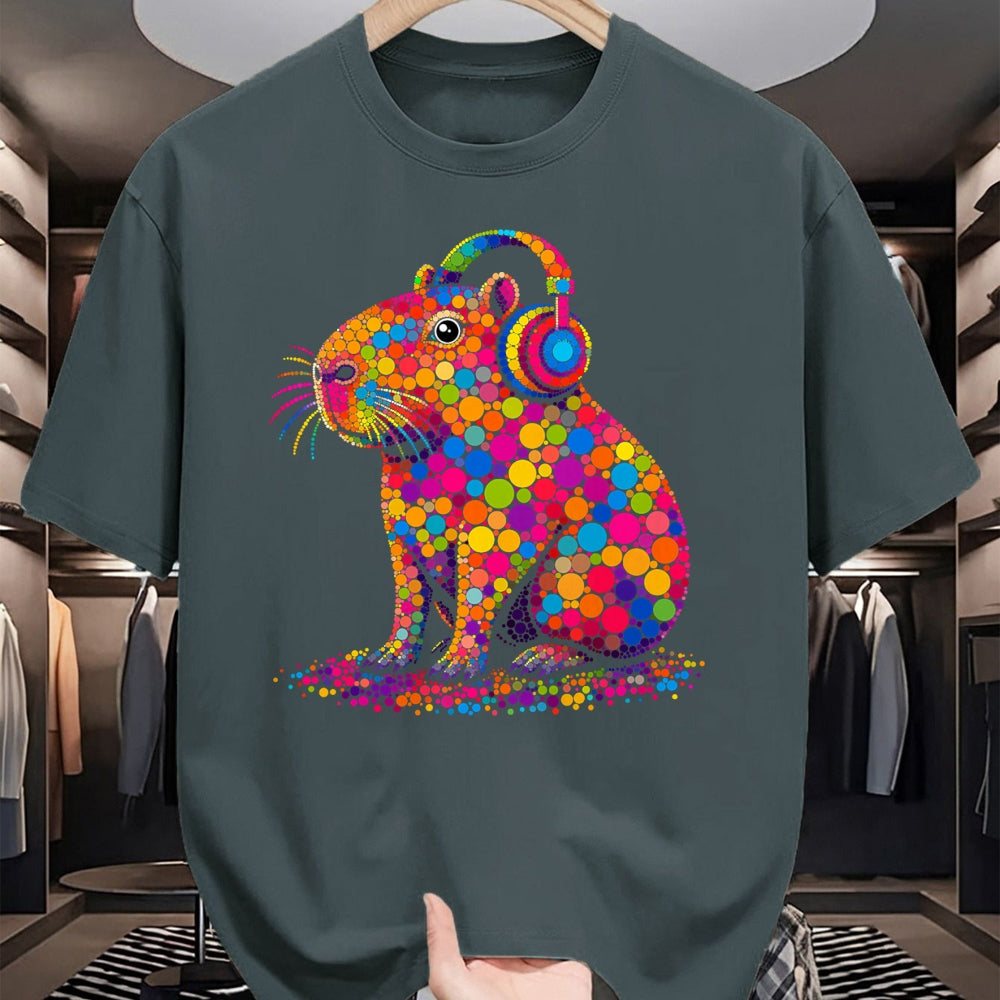 Cute Capybara Shirt, Funny Capybara Unisex T-Shirt/Hoodie/Sweatshirt HLT00 - Funny Capybara Dots Art Animal Lovers Students Boys Girls T-Shirt (3)