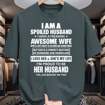 Best Wife Shirt, Wife and Husband Unisex T-Shirt/Hoodie/Sweatshirt HLT00 - Gift for wife T shirt, spoiled wife   I Am A Spoiled Husband I Have A Freaking Awesome Wife T-Shirt (2)