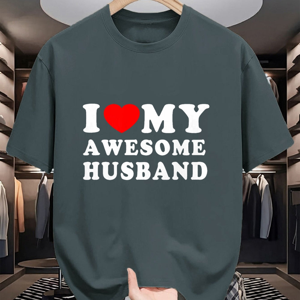 Best Wife Shirt, Wife and Husband Unisex T-Shirt/Hoodie/Sweatshirt HLT00 - I Love My Awesome Husband I Heart My Husband Love Husband T-Shirt (1)