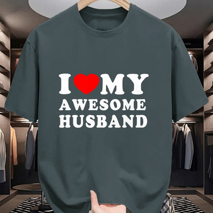 Best Wife Shirt, Wife and Husband Unisex T-Shirt/Hoodie/Sweatshirt HLT00 - I Love My Awesome Husband I Heart My Husband Love Husband T-Shirt (1)