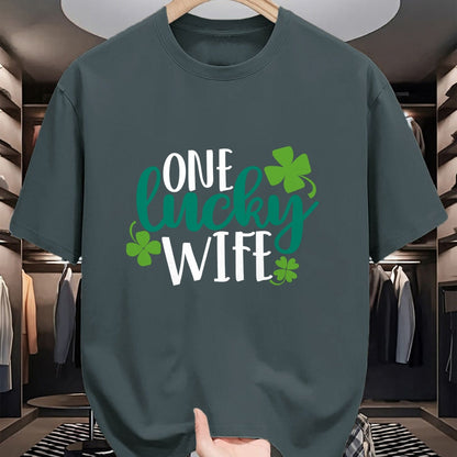 Best Wife Shirt, Wife and Husband Unisex T-Shirt/Hoodie/Sweatshirt HLT00 - Gift for wife T shirt, lucky wife   One Lucky Wife Irish St Patricks Day Womens Girls Funny Gift Lon