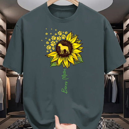Dog Love Shirt, Dog Lover Gift T-Shirt/Hoodie/Sweatshirt HLT00 - Boxer Mom Sunflower Boxer Dog Gifts Dog Mom Mama T-Shirt