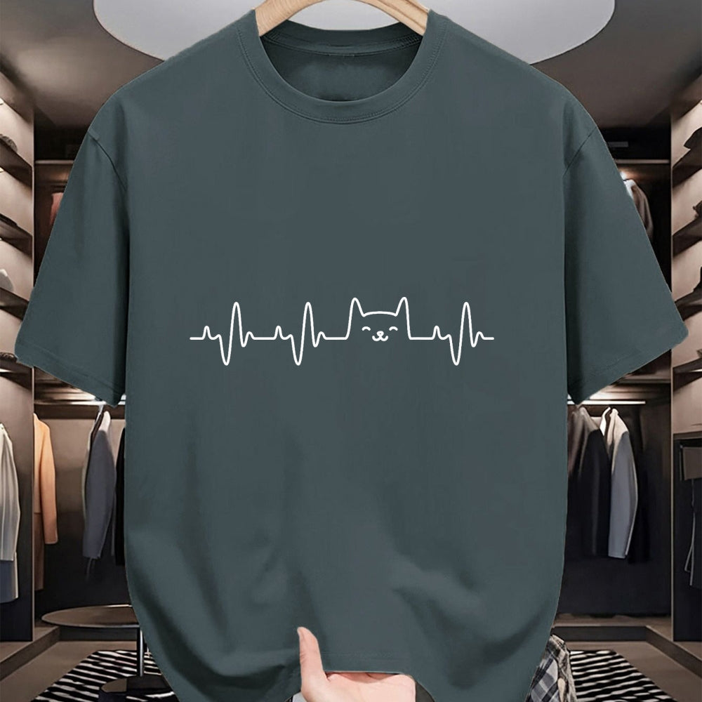Cat Love Shirt, Funny Cat Lover Gift UnisexT-Shirt/Hoodie/Sweatshirt HLT00 - Cat Heartbeat Love Cats Women_s Girls Cat Lover T-Shirt
