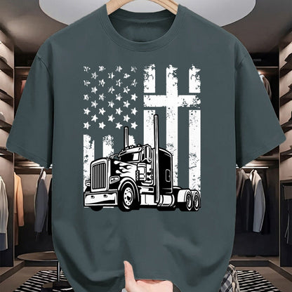 Best Truck Driver Life Shirt, Funny Trucker UnisexT-Shirt/Hoodie/Sweatshirt HLT00 - Semi Truck American Flag Christian Truck Driver Patriotic T-Shirt