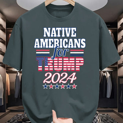 Native American T-Shirts, Vintage Native American Unisex T-Shirt/Hoodie/Sweatshirt HLT00 - Native Americans For Trump 2024 Election Trump Supporter