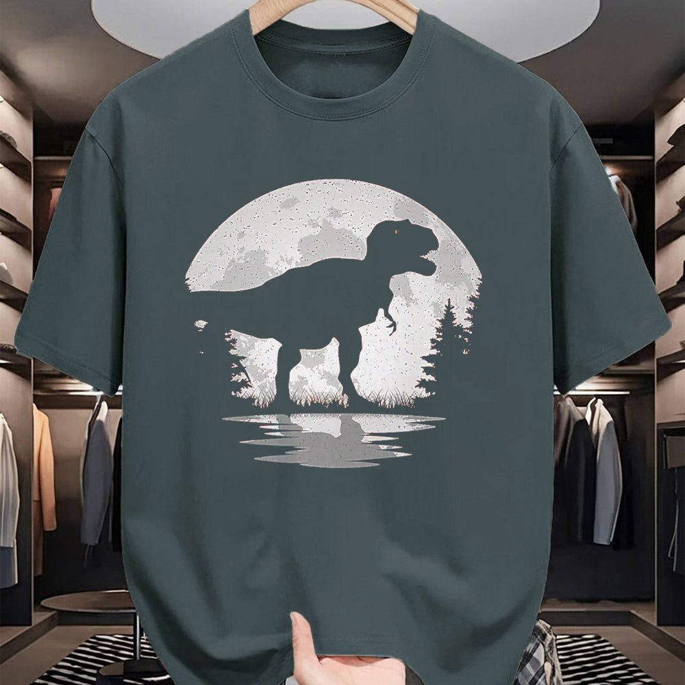 Best Dinosaur Lover Shirt, Funny Dinosaur UnisexT-Shirt/Hoodie/Sweatshirt HLT00 - Dinosaur Moon Vintage T-Rex Dino Lover Men Women Kids T-Shirt, Men, Black, 3X-Large