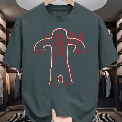 Native American T-Shirts, Vintage Native American Unisex T-Shirt/Hoodie/Sweatshirt HLT00 - Native American Bigfoot -Sasquatch Petroglyph Cave Art