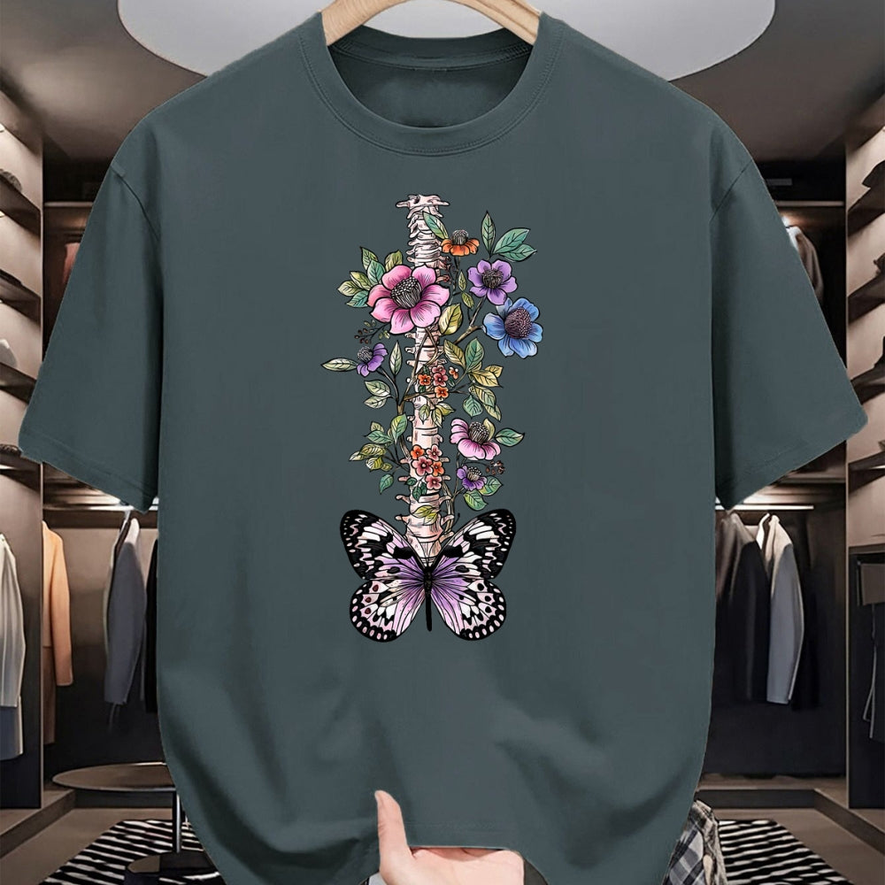 Best Doctor Shirt, Funny Doctor UnisexT-Shirt/Hoodie/Sweatshirt HLT00 - Floral Skeleton Butterfly Spine Chiropractor Chiropractic T-Shirt