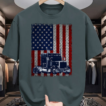 Best Truck Driver Life Shirt, Funny Trucker UnisexT-Shirt/Hoodie/Sweatshirt HLT00 - Truck Driver American Flag Patriotic Trucker T-Shirt