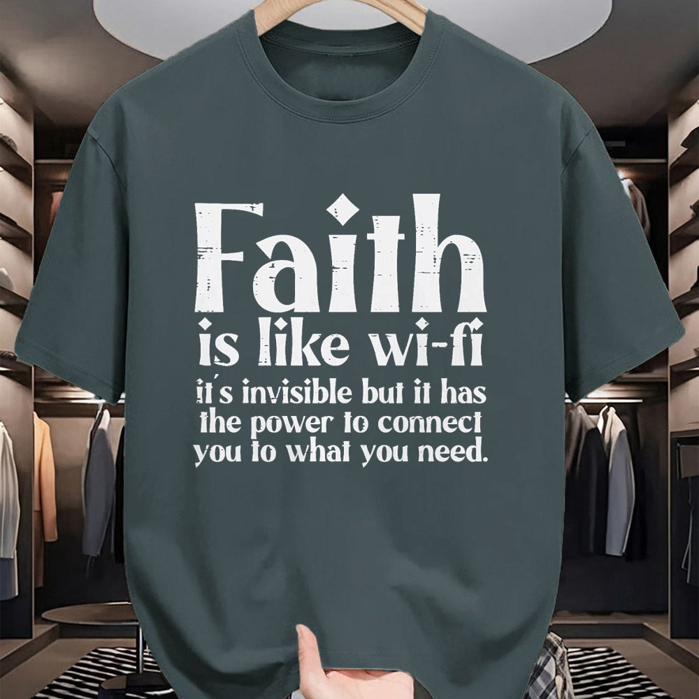 Christian Tee, Christian Faith Unisex T-Shirt/Hoodie/Sweatshirt HLT00 - Faith Is Like Wifi God Jesus Religious Christian Men Women T-Shirt