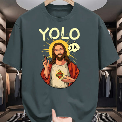 Christian Tee, Christian Faith Unisex T-Shirt/Hoodie/Sweatshirt HLT00 - Jesus Christ YOLO JK Meme Funny Christian Easter T-Shirt