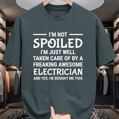 Best Wife Shirt, Wife and Husband Unisex T-Shirt/Hoodie/Sweatshirt HLT00 - Womens I'm Not Spoiled Freaking Awesome Electrician Wife Girlfriend Premium T-Shirt