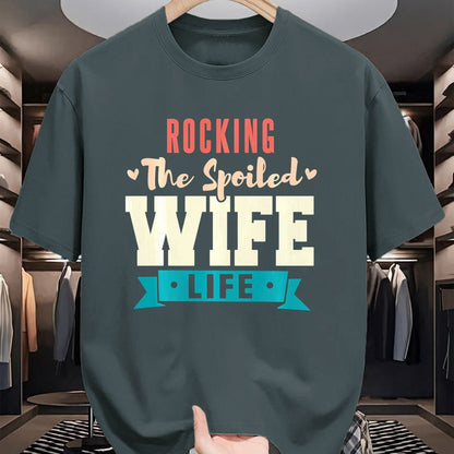 Best Wife Shirt, Wife and Husband Unisex T-Shirt/Hoodie/Sweatshirt HLT00 - Gift for wife T shirt, spoiled wife   Spoiled Wife Rocking The Spoiled Wife Life Long Sleeve T-Shirt