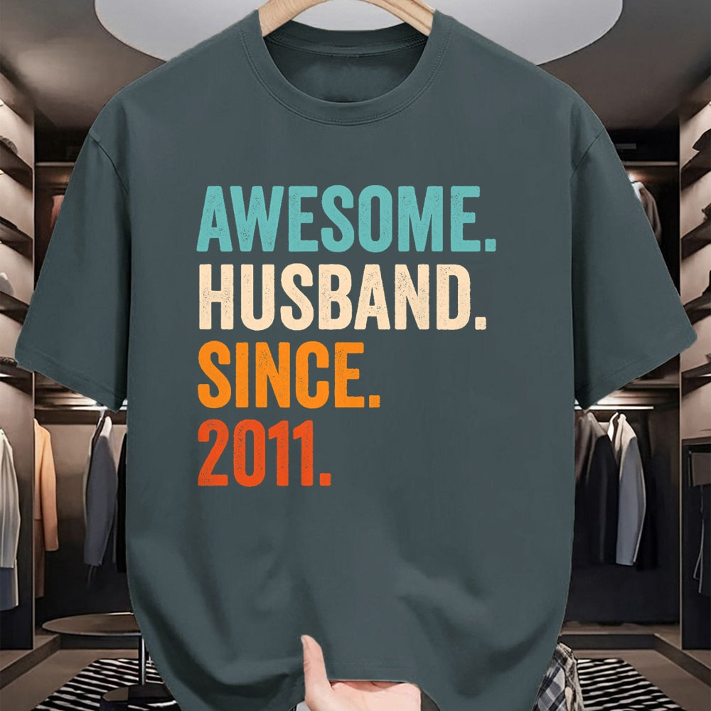 Best Wife Shirt, Wife and Husband Unisex T-Shirt/Hoodie/Sweatshirt HLT00 - Awesome Husband Since 2011 13th wedding anniversary 13 years T-Shirt